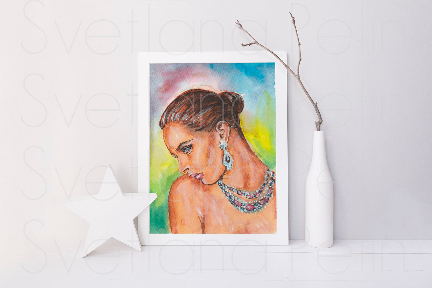 Nastassja Kinski, ORIGINAL Watercolor Painting, Artwork by Svetlana Pelin