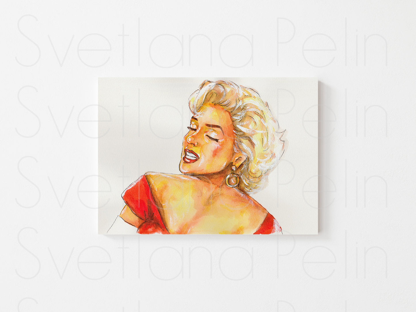 Marilyn Monroe, ORIGINAL Watercolour Painting, Artwork by Svetlana Pelin