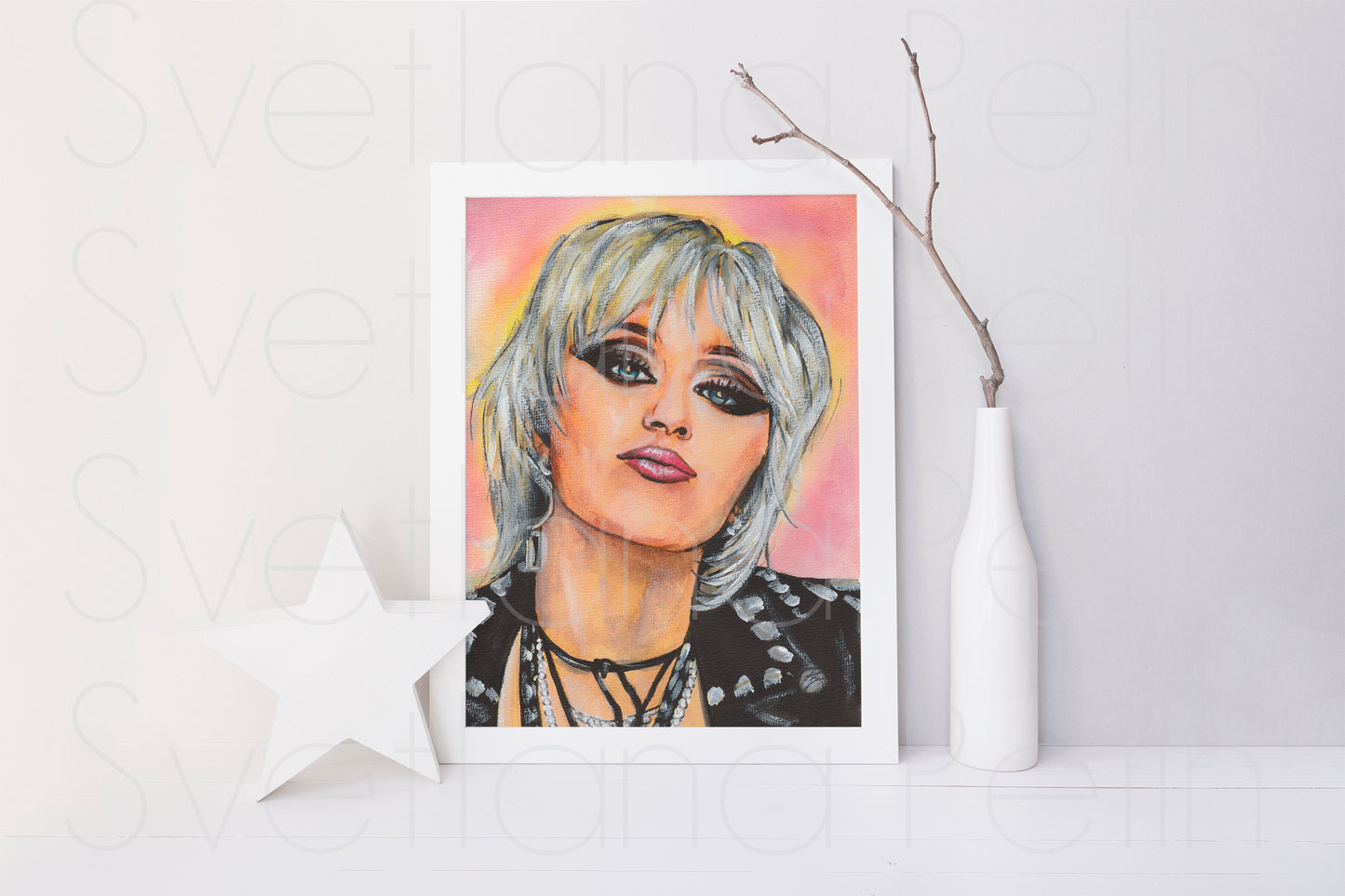 Miley Cyrus, ORIGINAL Watercolor Painting, Artwork by Svetlana Pelin