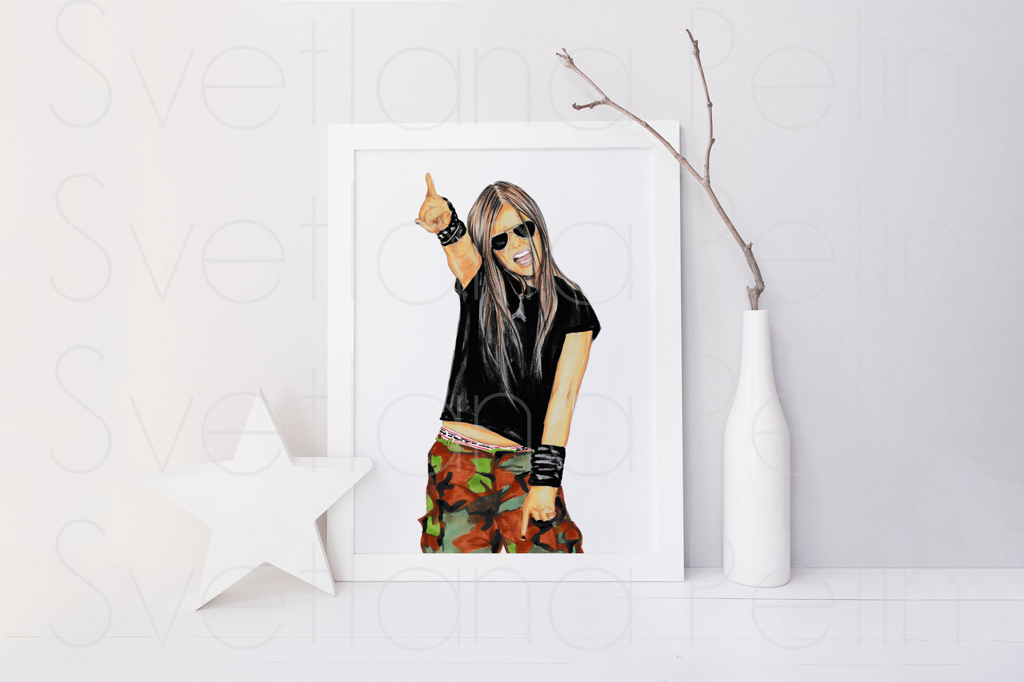 Avril Lavigne, ORIGINAL Marker drawing, Artwork by Svetlana Pelin