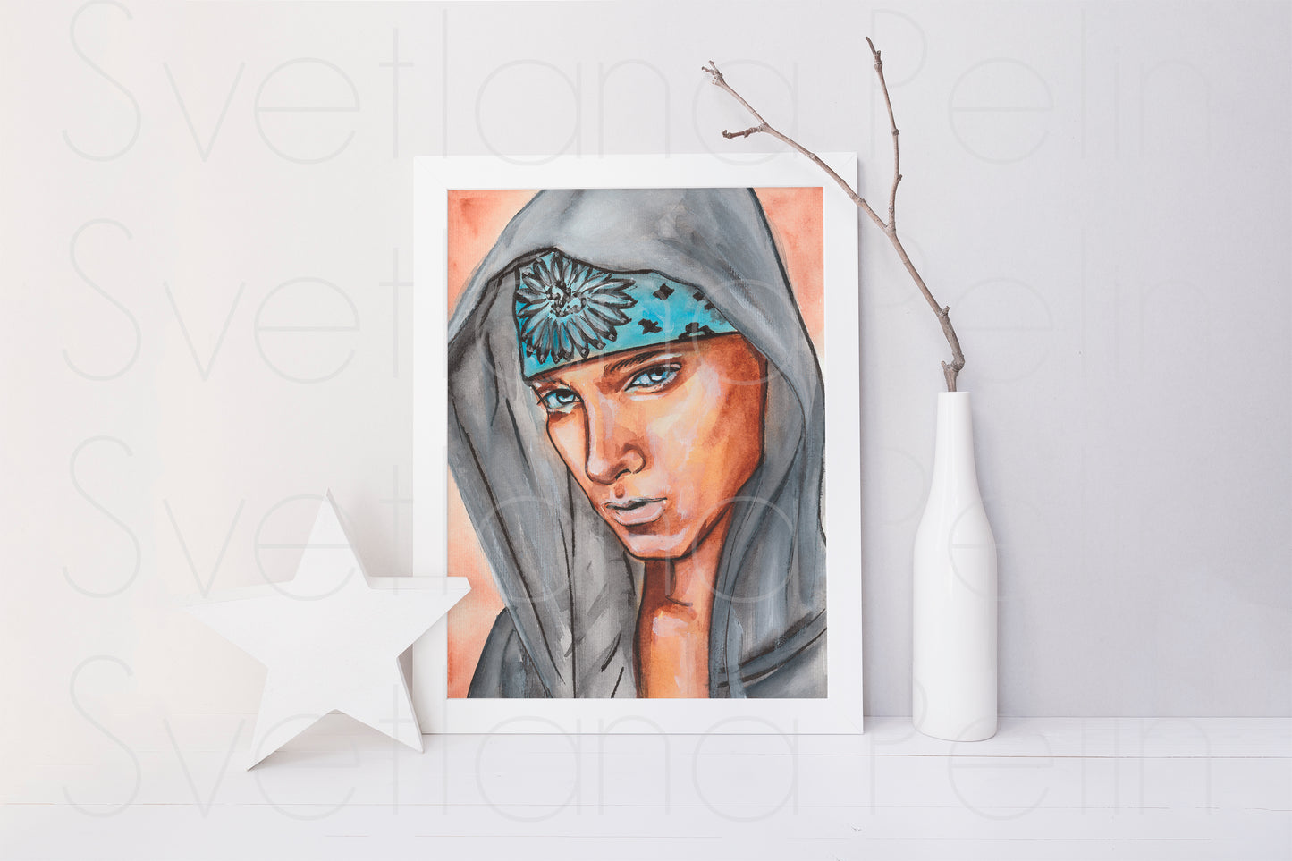 Eminem, ORIGINAL Watercolour Painting, Artwork by Svetlana Pelin