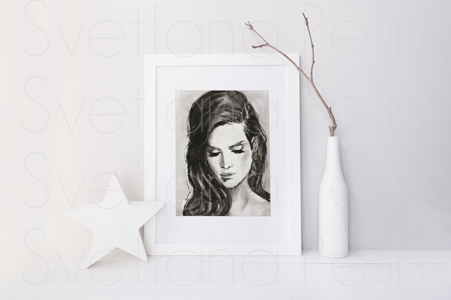 Lana Del Rey, LD, ORIGINAL watercolor painting, Artwork by Svetlana Pelin