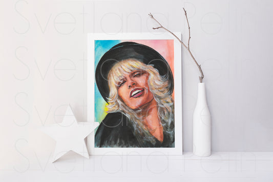 Stevie Nicks, ORIGINAL Watercolor Painting, Artwork by Svetlana Pelin