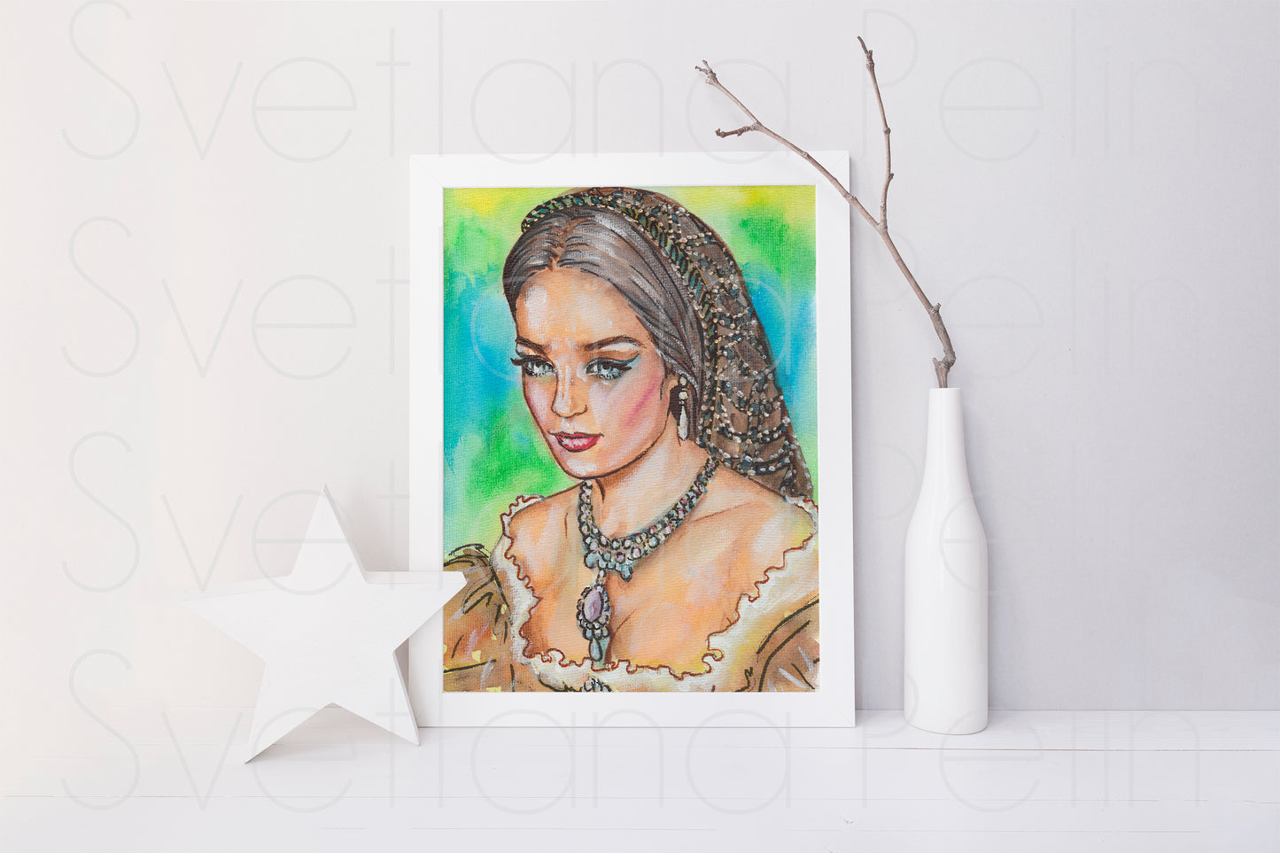 Romy Schneider, ORIGINAL Watercolor Painting, Artwork by Svetlana Pelin