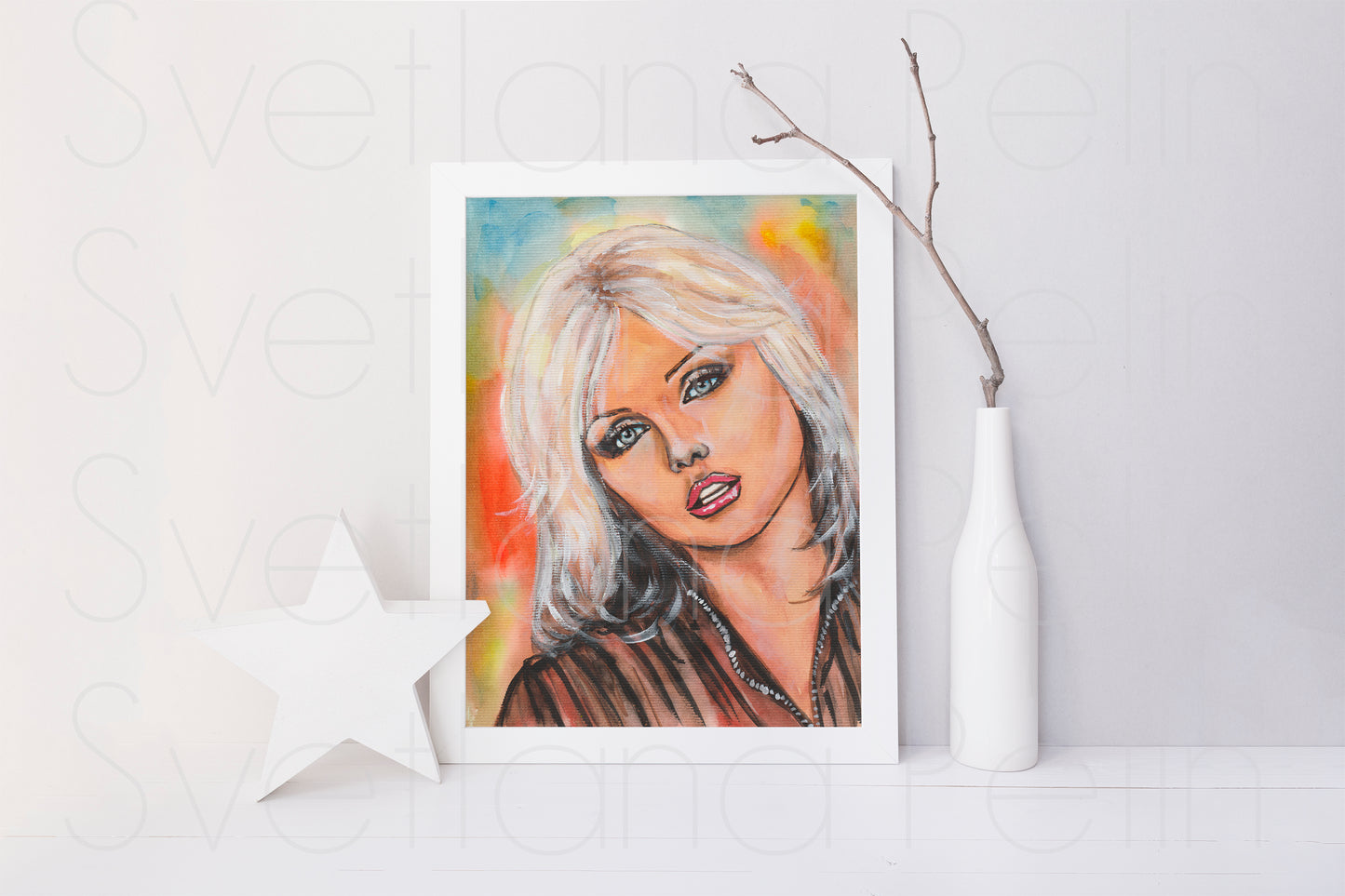 Deborah Ann Harry, Blondie, ORIGINAL Watercolour Painting, Artwork by Svetlana Pelin