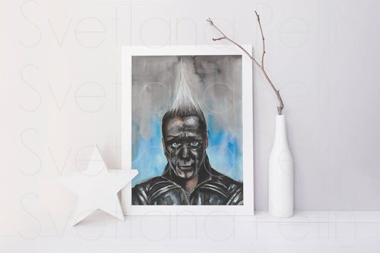 Till Lindemann, ORIGINAL Watercolor Painting, Artwork by Svetlana Pelin