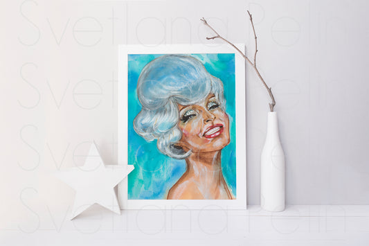 Linda Evangelista, ORIGINAL Watercolor Painting, Artwork by Svetlana Pelin