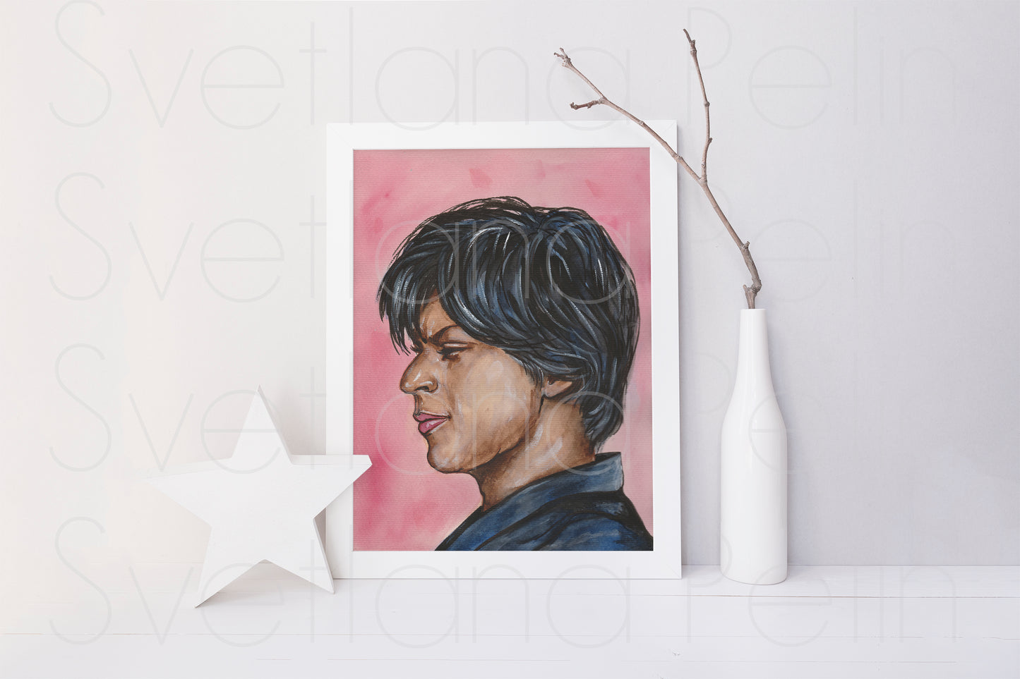 Shah Rukh Khan, ORIGINAL Watercolor Painting, Artwork by Svetlana Pelin