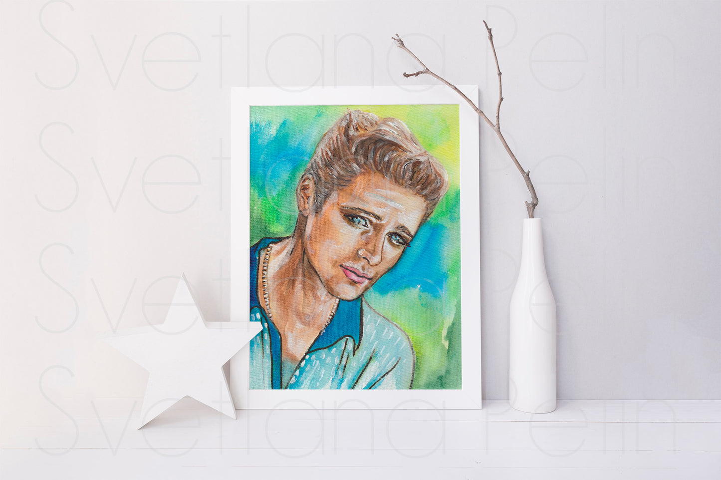 Beverly Hills, Jason Priestley, ORIGINAL Watercolour Painting by Svetlana Pelin