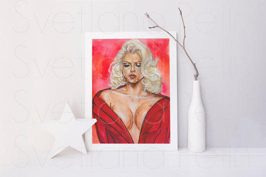 Anna Nicole, ORIGINAL Watercolour Painting, Artwork by Svetlana Pelin