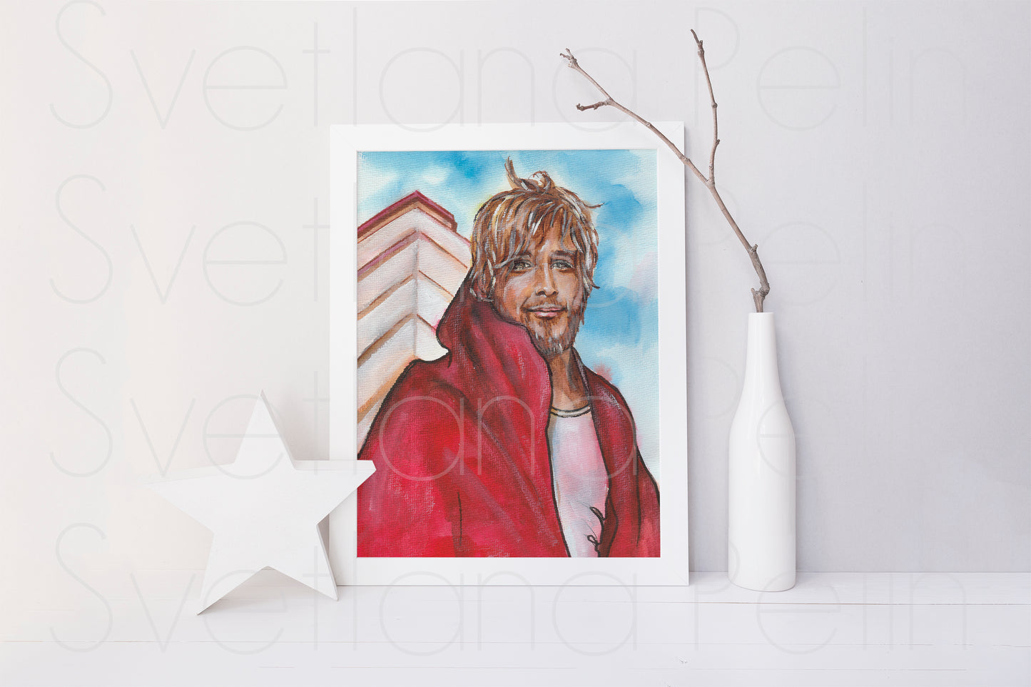 Ryan Gosling, The Notebook, ORIGINAL Watercolor Painting, Artwork by Svetlana Pelin