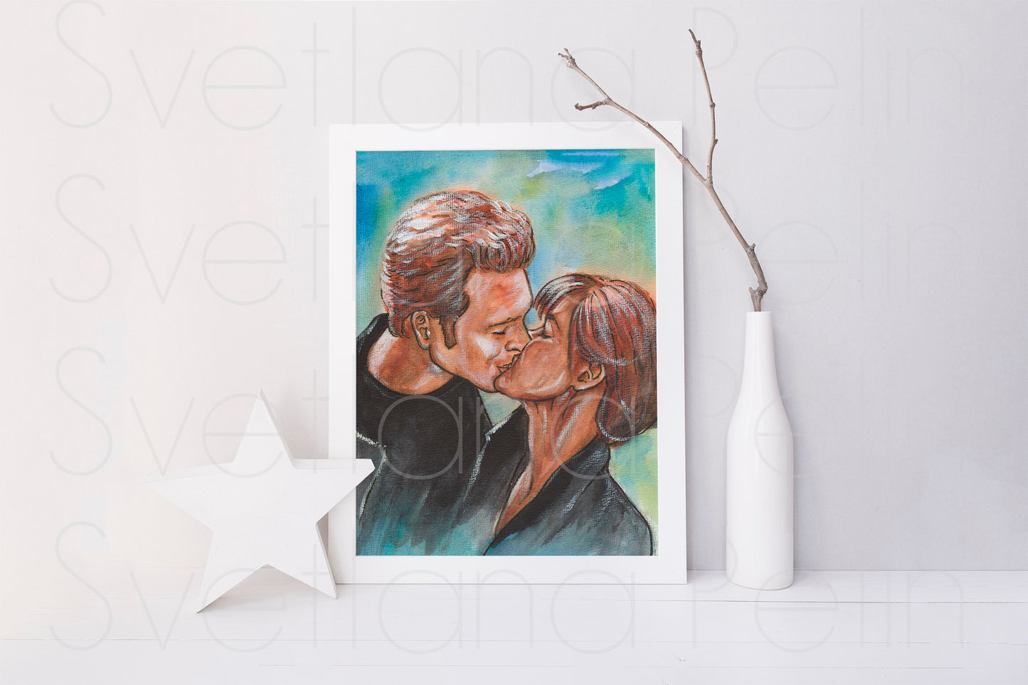 Beverly Hills, Luke Perry, Shannen Doherty, ORIGINAL Watercolour Painting by Svetlana Pelin