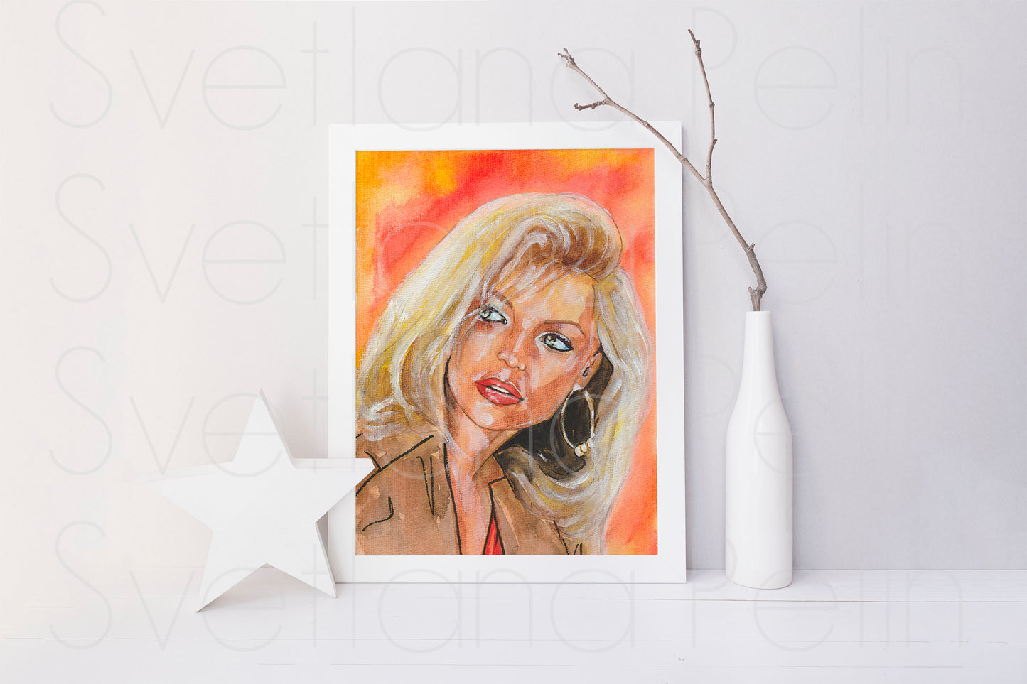 Michelle Pfeiffer, ORIGINAL Watercolor Painting, Artwork by Svetlana Pelin