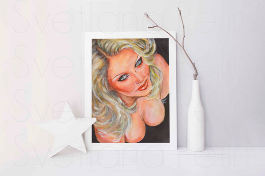 Cameron Diaz, ORIGINAL Watercolour Painting, Artwork by Svetlana Pelin