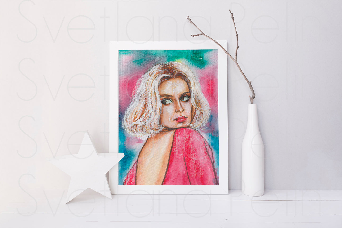 Nastassja Kinski, ORIGINAL Watercolor Painting, Artwork by Svetlana Pelin