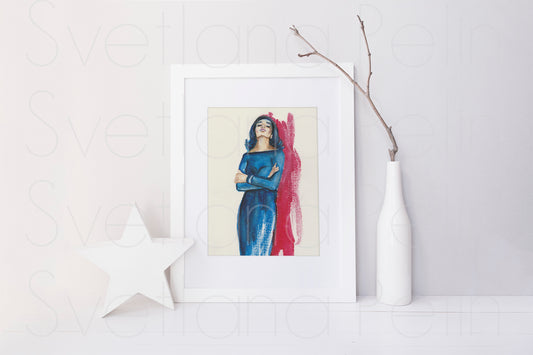 Maria Sophia Cecelia, MK, ORIGINAL watercolor painting, Artwork by Svetlana Pelin