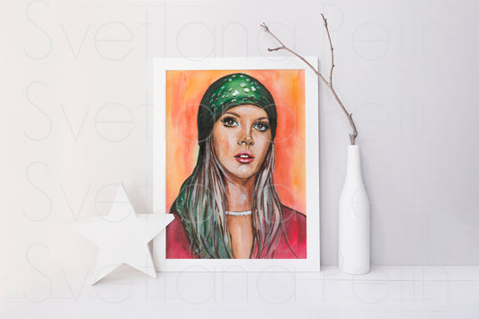 Stevie Nicks, ORIGINAL Watercolor Painting, Artwork by Svetlana Pelin