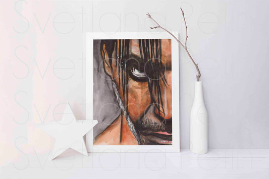 Till Lindemann, ORIGINAL Watercolor Painting, Artwork by Svetlana Pelin