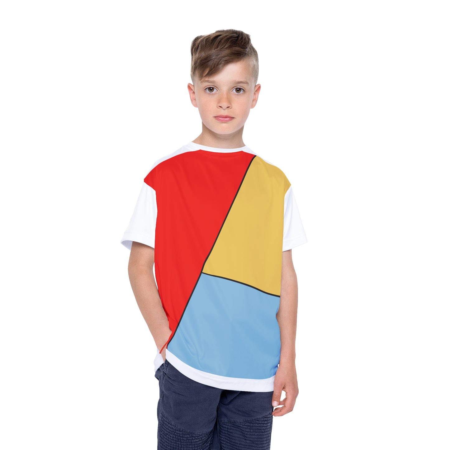 Red, Yellow, Blue, Kids Sports Jersey (AOP)