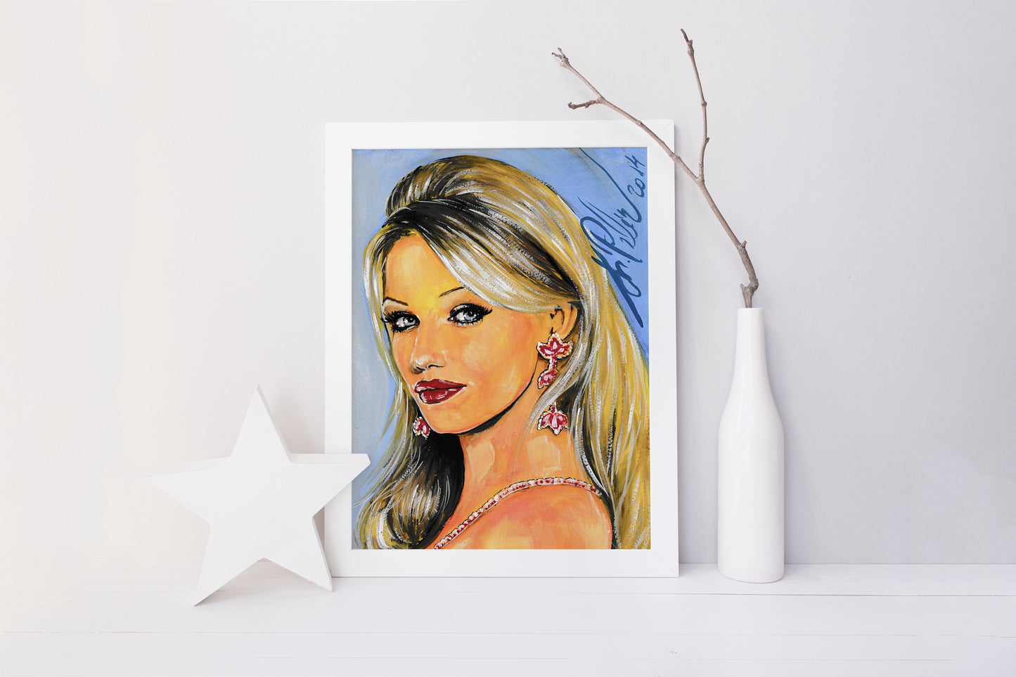 Cameron Diaz, The Mask, ORIGINAL Gouache Painting, Artwork by Svetlana Pelin