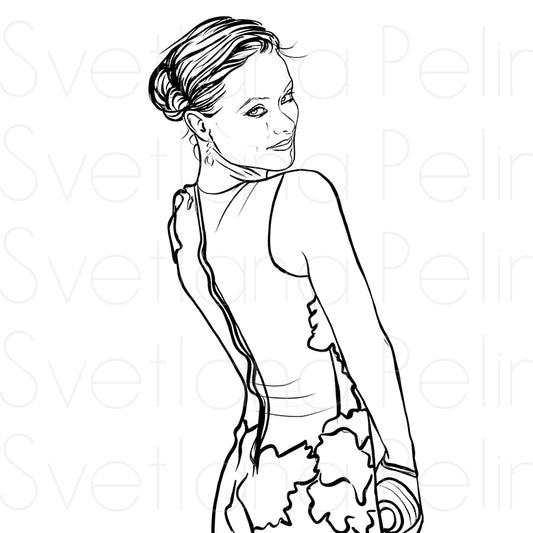 Olivia Wilde, Coloring Page, Printable Digital Files, INSTANT Download