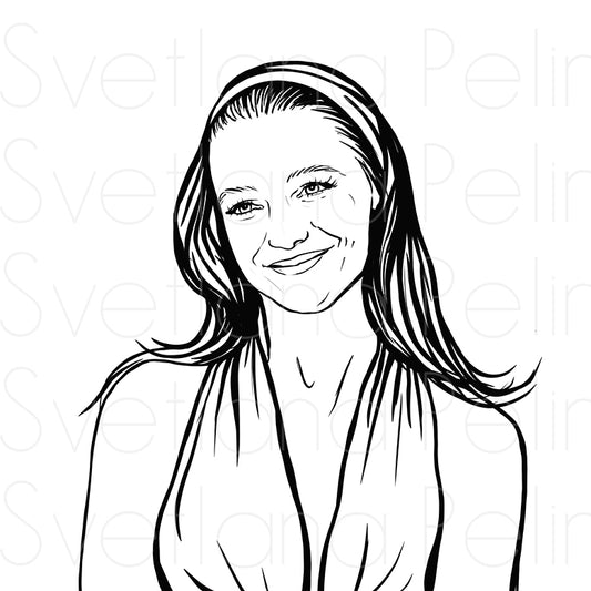 Kristin Davis, Coloring Page, Printable Digital Files, INSTANT Download