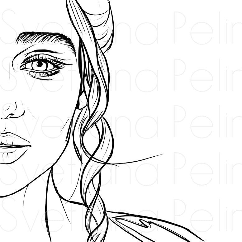 Emilia Clarke, Coloring Page, Printable Digital Files, INSTANT Download