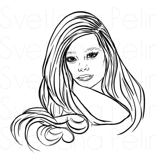 Brooke Shields, Coloring Page, Printable Digital Files, INSTANT Download