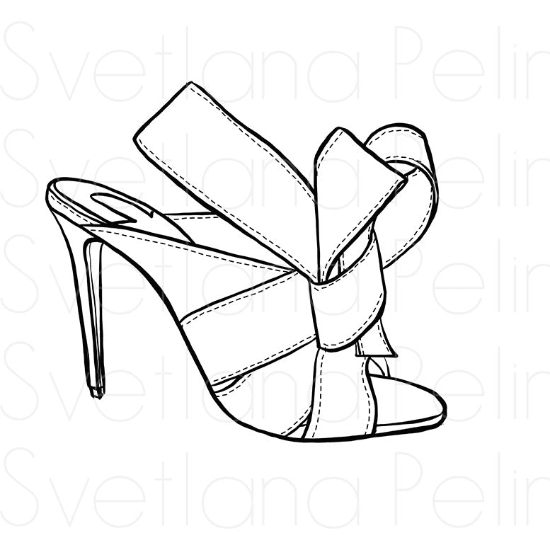 Mules, Women's Shoes, Coloring Page, Printable Digital Files, INSTANT Download