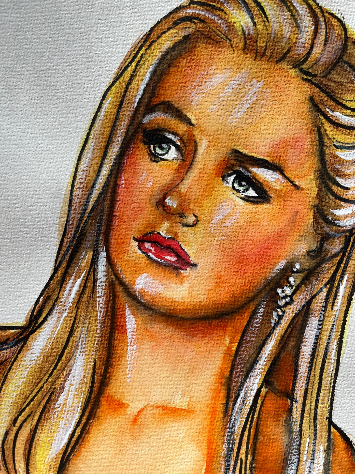 Alicia Silverstone, ORIGINAL Watercolour Painting, Artwork by Svetlana Pelin
