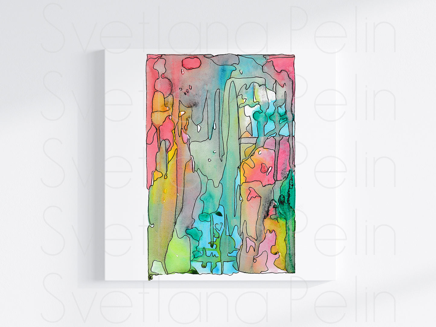 Modern Watercolor Painting, Abstract Art, Wall Home Decor, INSTANT DOWNLOAD