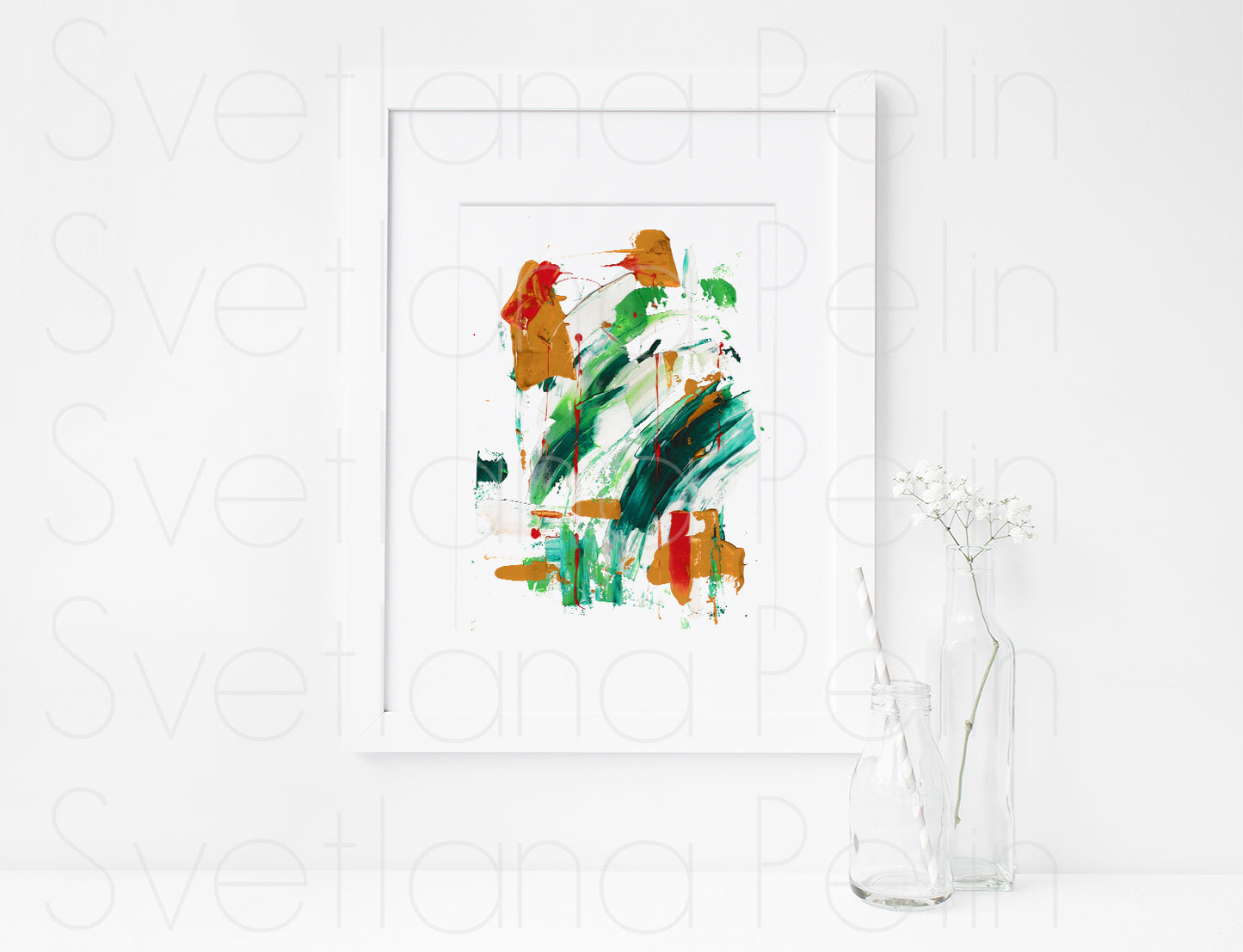 Modern Abstract Art, ORIGINAL Gouache Painting, Artwork by Svetlana Pelin