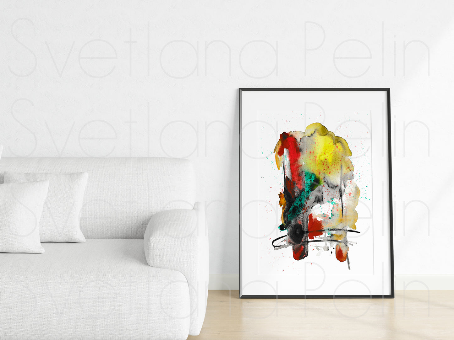 Modern Watercolor Painting, Abstract Art, Wall Home Decor, INSTANT DOWNLOAD