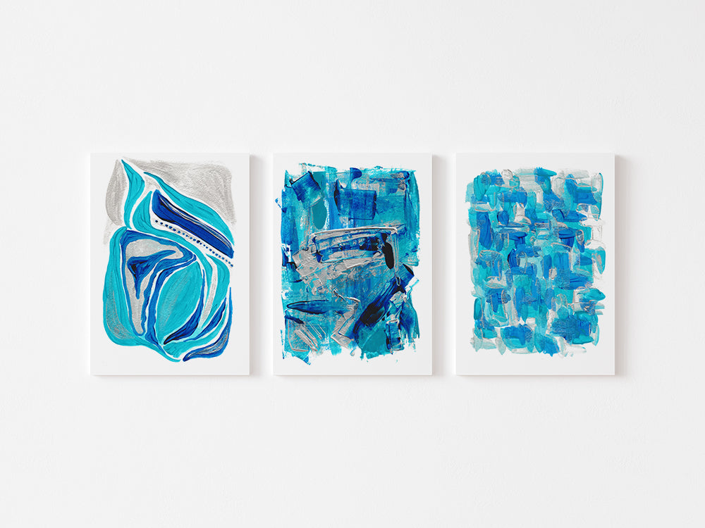 3 pieces, Acrylic Painting, Contemporary Abstract Art, Wall Home Decor, INSTANT DOWNLOAD