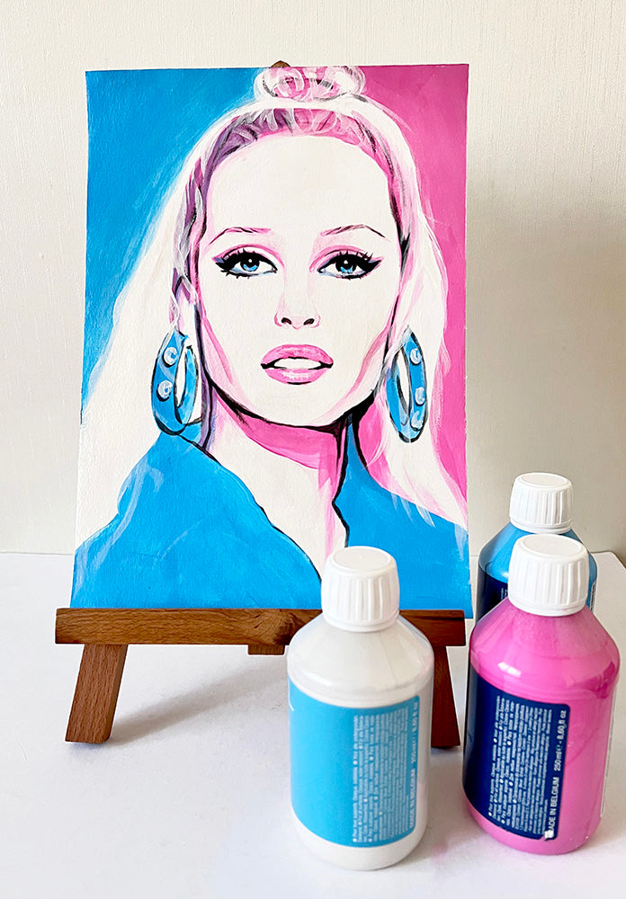 Christy Turlington, ORIGINAL Acrylic Painting, Artwork by Svetlana Pelin