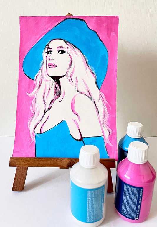 Claudia Schiffer, ORIGINAL Acrylic Painting, Artwork by Svetlana Pelin