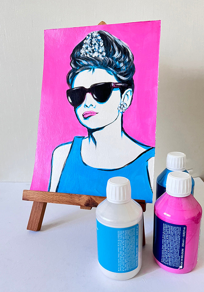 Audrey Hepburn, Breakfast at Tiffany's, ORIGINAL Acrylic Painting, Artwork by Svetlana Pelin