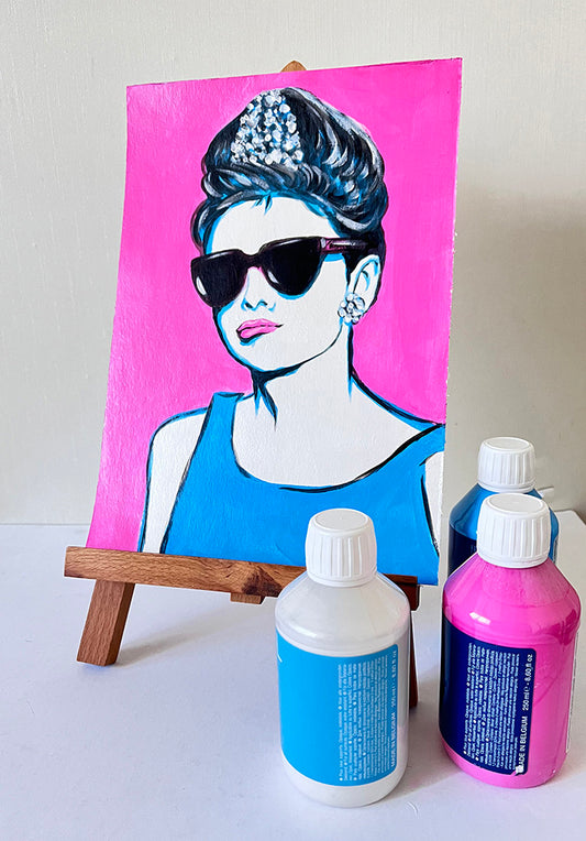 Audrey Hepburn, Breakfast at Tiffany's, ORIGINAL Acrylic Painting, Artwork by Svetlana Pelin