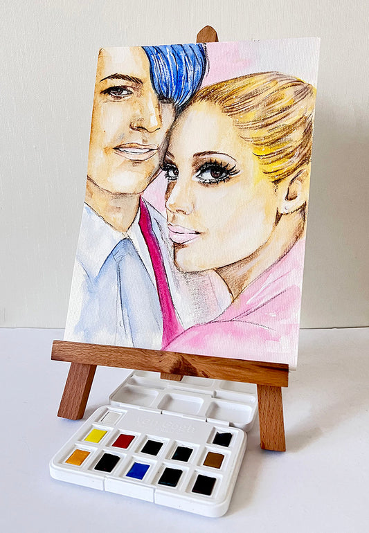 Elizabeth Berkley, Kyle MacLachlan, Showgirls, ORIGINAL Watercolour Painting, Artwork by Svetlana Pelin