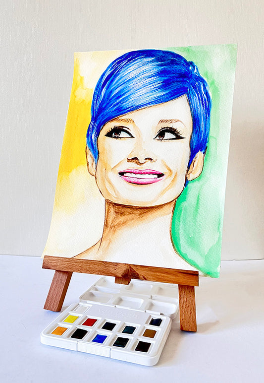 Audrey Hepburn, ORIGINAL Watercolor Painting, Artwork by Svetlana Pelin
