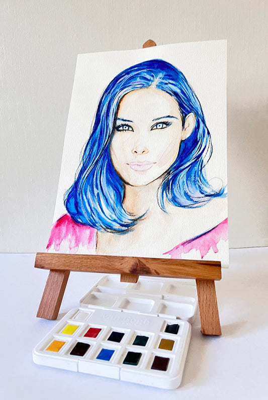 Claire Forlani, ORIGINAL Watercolour Painting, Artwork by Svetlana Pelin