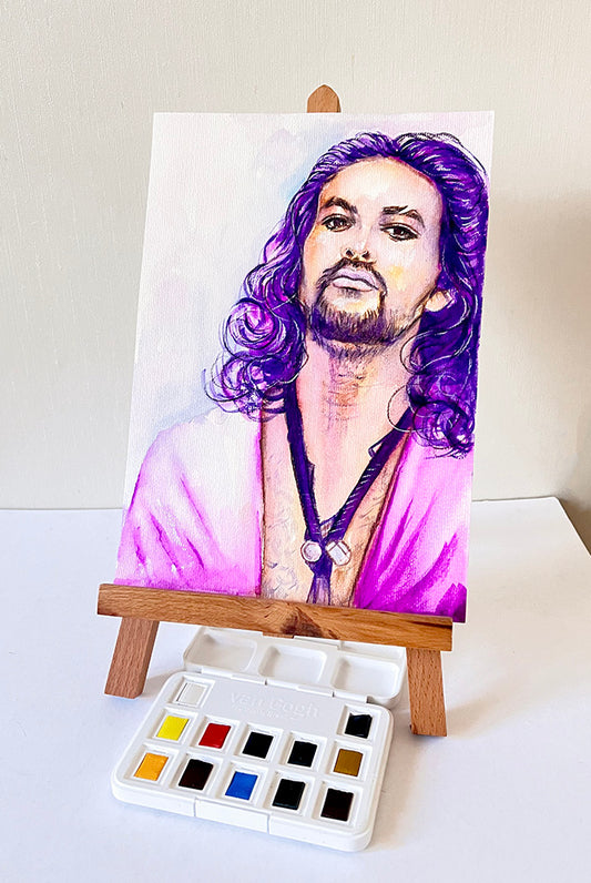 Jason Momoa, ORIGINAL Watercolour Painting, Artwork by Svetlana Pelin