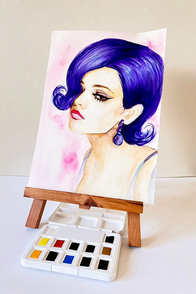 Claudia Cardinale, ORIGINAL Watercolor Painting, Artwork by Svetlana Pelin