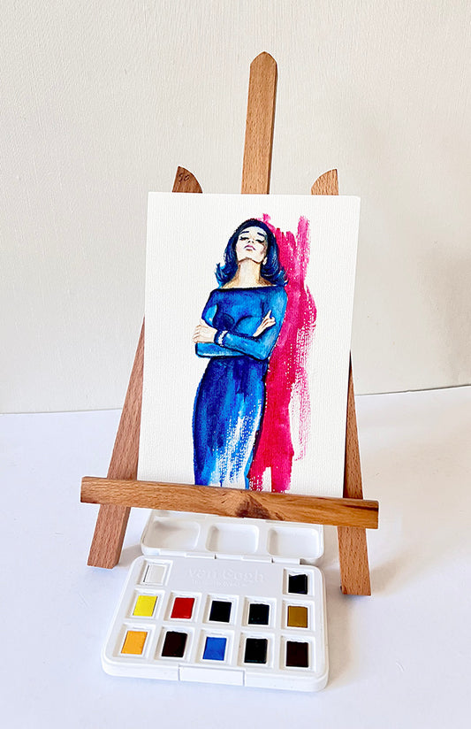 Maria Sophia Cecelia, MK, ORIGINAL watercolor painting, Artwork by Svetlana Pelin