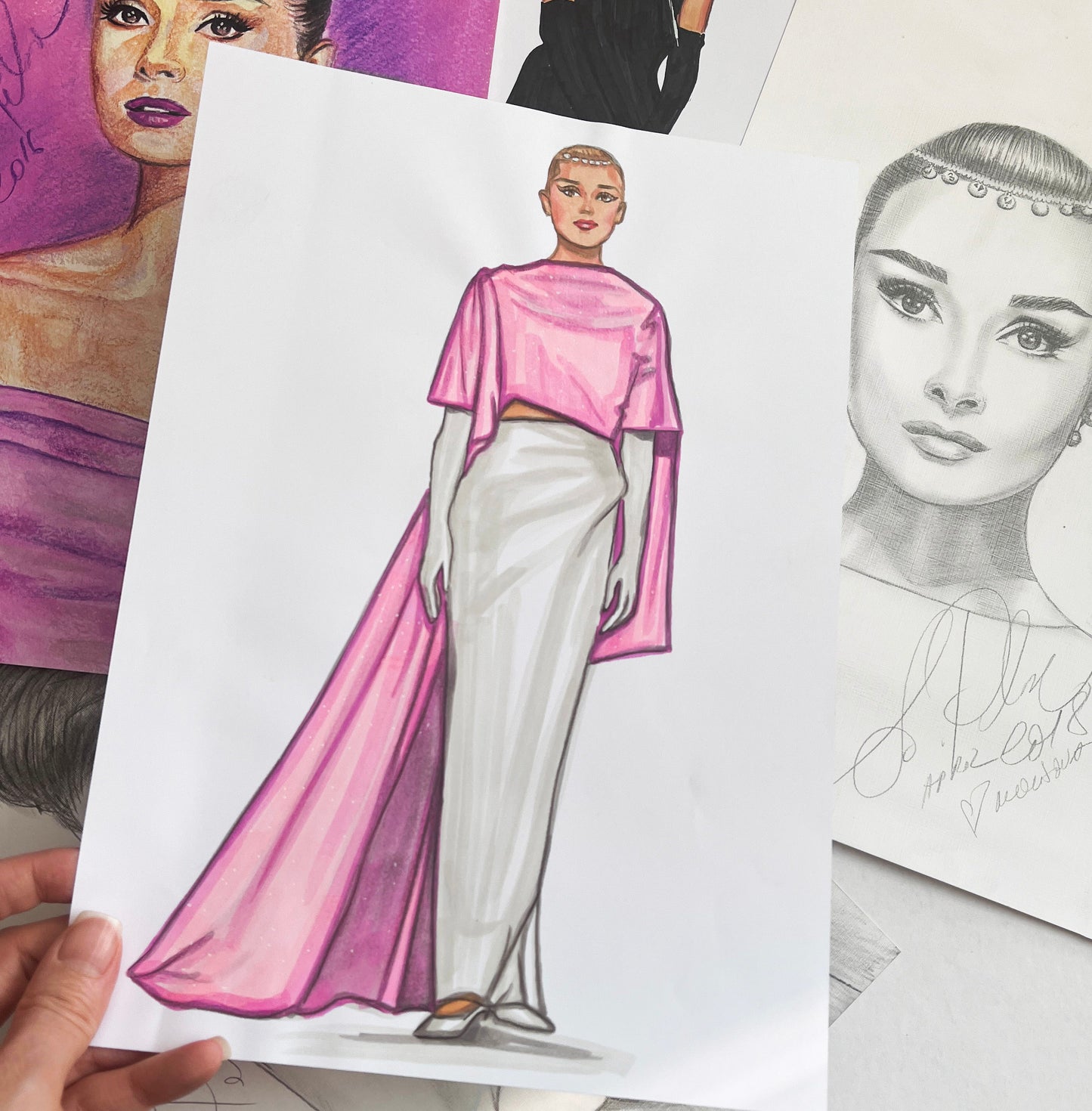 Audrey Hepburn, Funny Face, ORIGINAL Marker drawing, Artwork by Svetlana Pelin