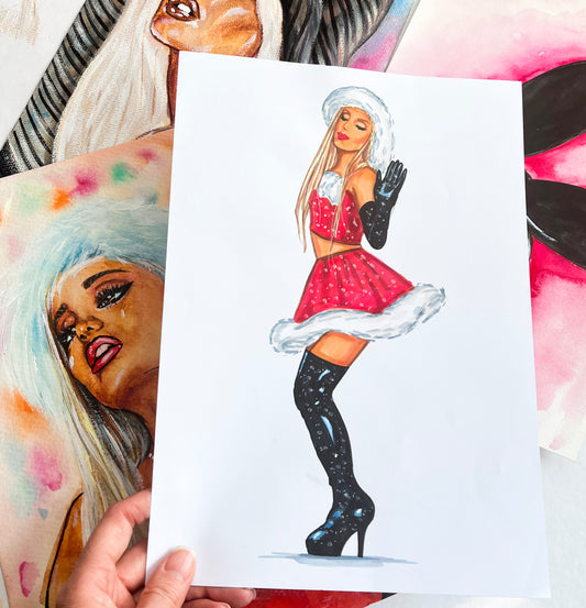 Ariana Grande, AG, ORIGINAL Marker Drawing, Artwork by Svetlana Pelin