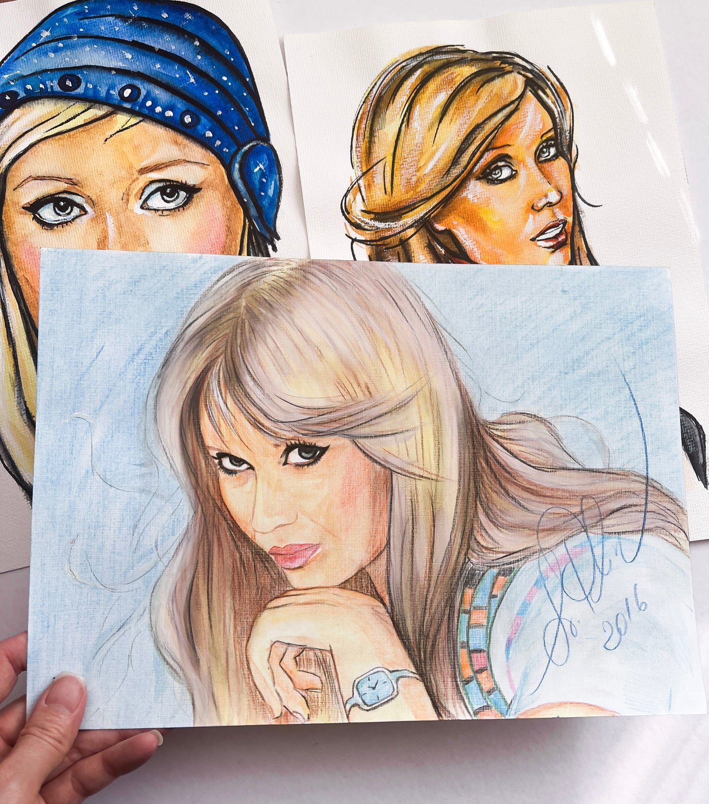 Agnetha Fältskog, AF, ORIGINAL Watercolor Pencil Drawing, Artwork by Svetlana Pelin