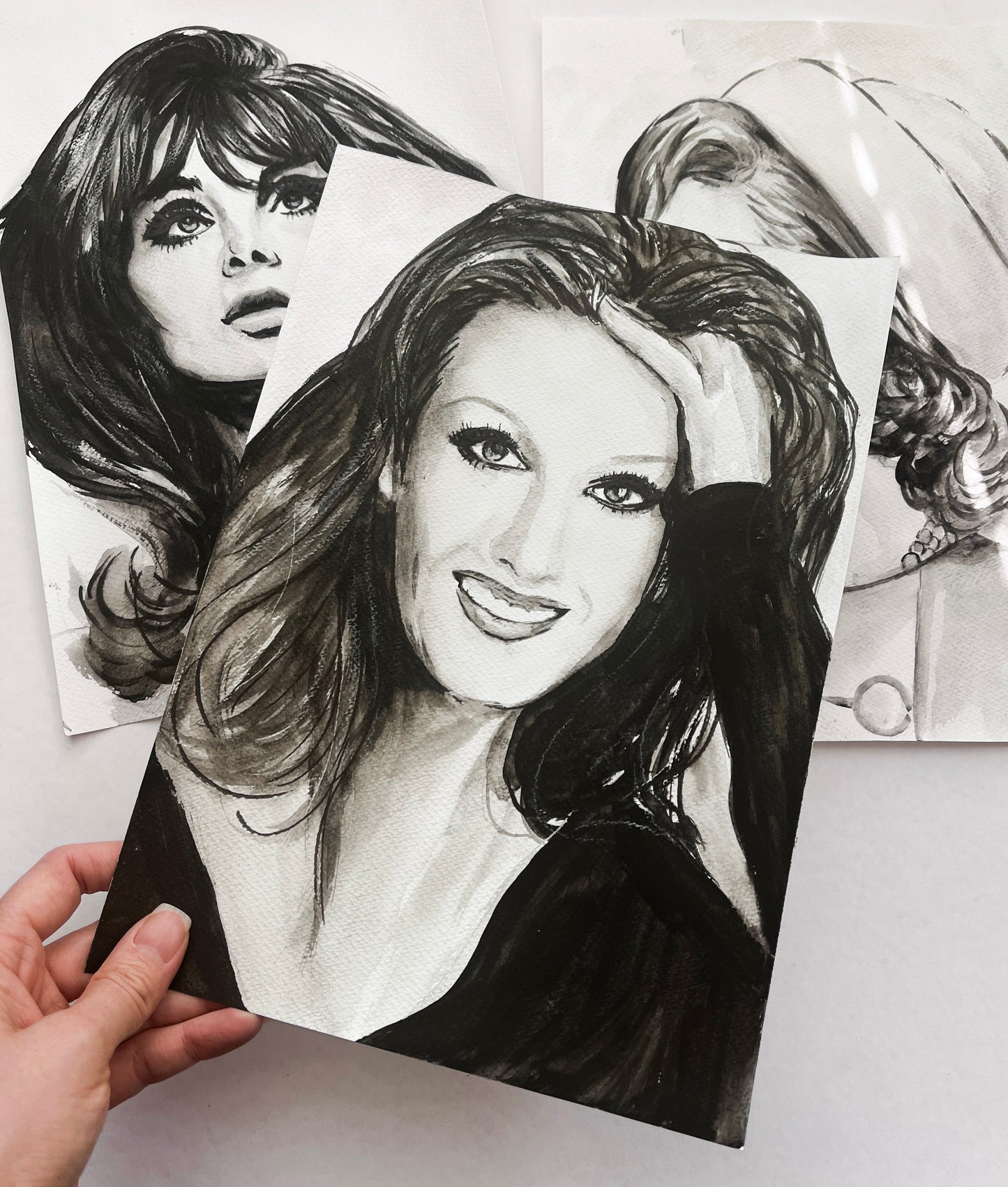 Celine Dion, ORIGINAL Watercolor Painting, Artwork by Svetlana Pelin