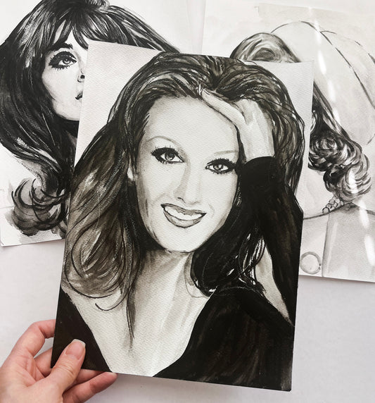 Celine Dion, ORIGINAL Watercolor Painting, Artwork by Svetlana Pelin