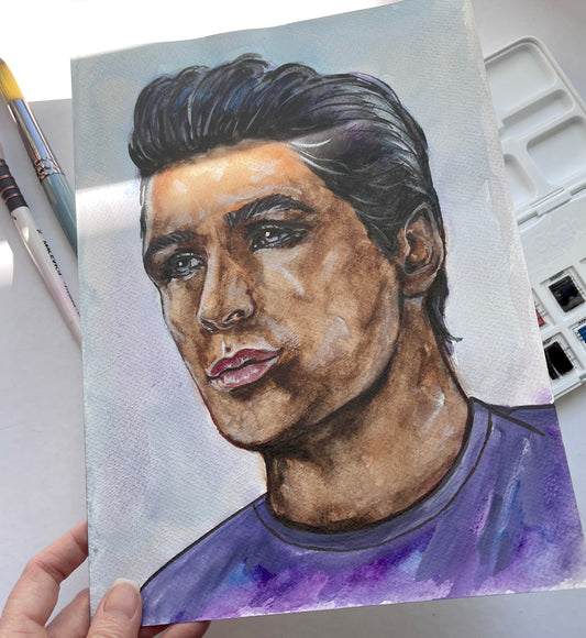 Alec Baldwin, ORIGINAL Watercolor Painting, Artwork by Svetlana Pelin